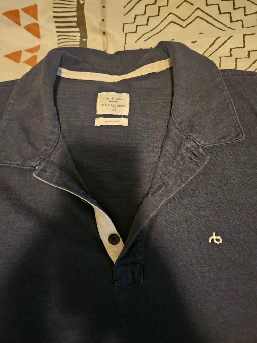 Rag & Bone large navy blue polo